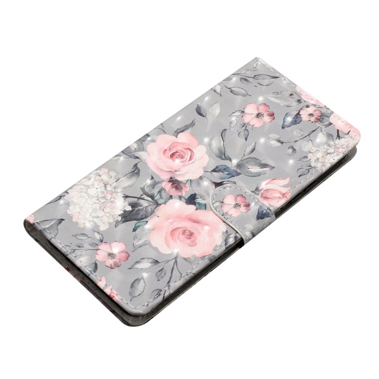 For iPhone 16 Pro Max 3D Pattern Leather Phone Case(Gray Base Flower) - iPhone 16 Pro Max Cases by buy2fix | Online Shopping UK | buy2fix