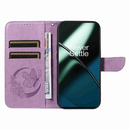 For OnePlus 11 5G Swallowtail Butterfly Embossed Leather Phone Case(Purple) - OnePlus Cases by buy2fix | Online Shopping UK | buy2fix