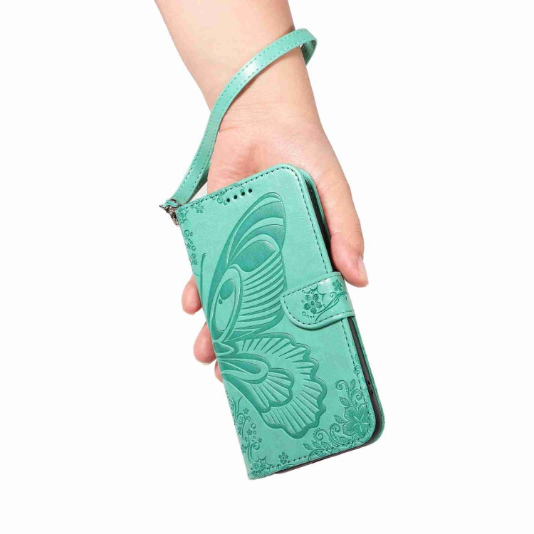 For Sony Xperia 1 VI 2024 Swallowtail Butterfly Embossed Leather Phone Case(Green) - Sony Cases by buy2fix | Online Shopping UK | buy2fix