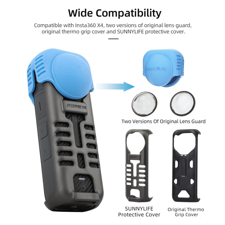 For Insta360 X4 Sunnylife Silicone Shockproof Case Lens Cover(Transparent) - Case & Bags by Sunnylife | Online Shopping UK | buy2fix