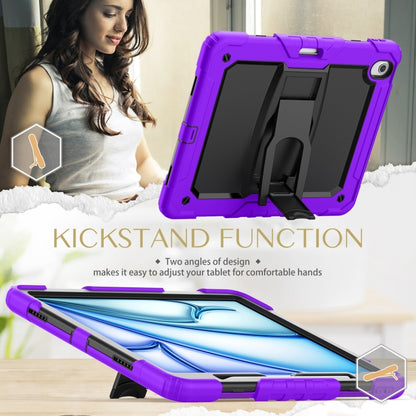 For iPad Air 13 2025 / 2024 Silicone Hydric PC Tablet Case with Shoulder Strap & Holder(Purple) - iPad Air 13 2025 / 2024 Cases by buy2fix | Online Shopping UK | buy2fix