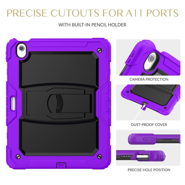 For iPad Air 13 2025 / 2024 Silicone Hydric PC Tablet Case with Shoulder Strap & Holder(Purple) - iPad Air 13 2025 / 2024 Cases by buy2fix | Online Shopping UK | buy2fix