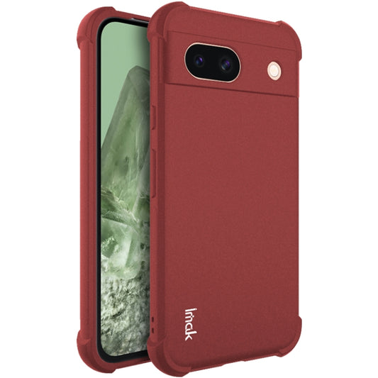For Google Pixel 8a imak Shockproof Airbag TPU Phone Case(Matte Red) - Google Cases by imak | Online Shopping UK | buy2fix