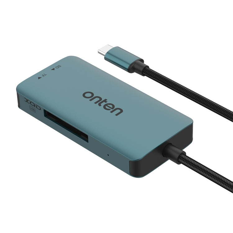 Onten C13 3 in 1 USB-C / Type-C to XQD & SD & TF Card Reader(Pine Green) - Card Reader by Onten | Online Shopping UK | buy2fix