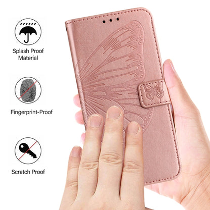 For Blackview A53 Embossed Butterfly Leather Phone Case(Rose Gold) - More Brand by buy2fix | Online Shopping UK | buy2fix