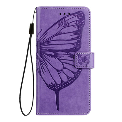 For Blackview Shark 8 Embossed Butterfly Leather Phone Case(Purple) - More Brand by buy2fix | Online Shopping UK | buy2fix