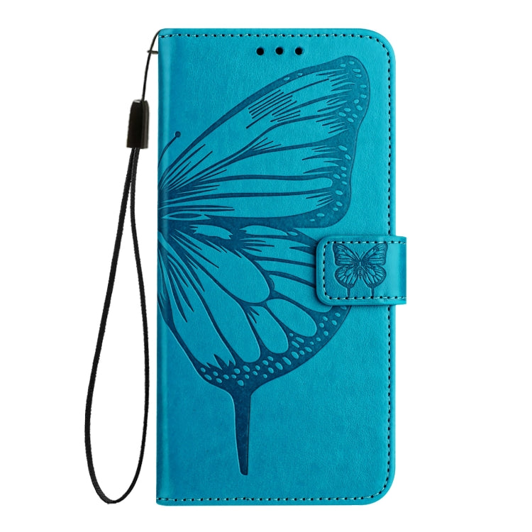 For Blackview Shark 8 Embossed Butterfly Leather Phone Case(Blue) - More Brand by buy2fix | Online Shopping UK | buy2fix