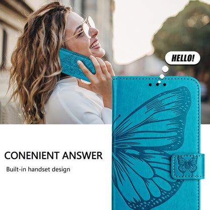 For Blackview Shark 8 Embossed Butterfly Leather Phone Case(Blue) - More Brand by buy2fix | Online Shopping UK | buy2fix