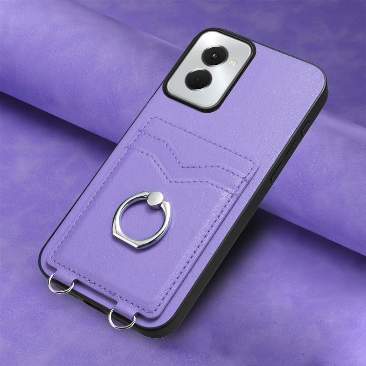 For Motorola Moto G Power 5G 2024 R20 Ring Card Holder Phone Case(Purple) - Motorola Cases by buy2fix | Online Shopping UK | buy2fix