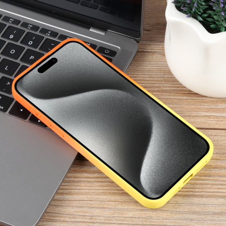 For iPhone 15 Pro Gradient Color Honeycomb Aromatherapy MagSafe Phone Case(Orange Yellow) - iPhone 15 Pro Cases by buy2fix | Online Shopping UK | buy2fix