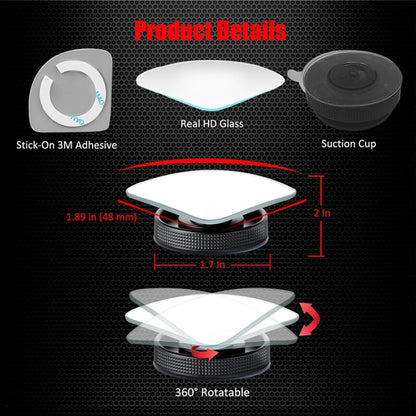 3R 3R-357 Car Suction Cup Auxiliary Side View Mirror Round Blind Spot Mirror - Convex Mirror & Accessories by 3R | Online Shopping UK | buy2fix