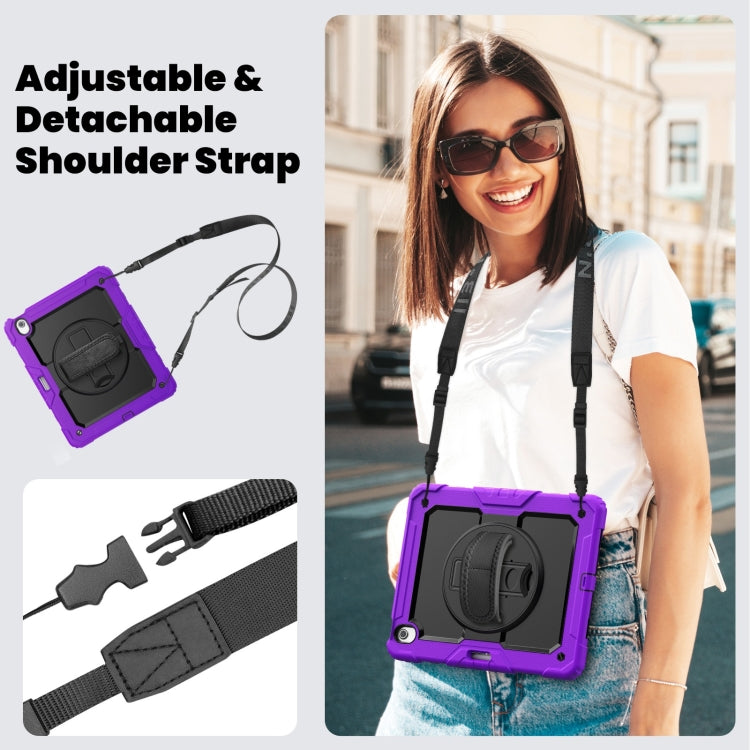 For iPad Air 13 2024 Silicone Hybrid PC Tablet Case with Shoulder Strap(Purple) - iPad Air 13 2024 Cases by buy2fix | Online Shopping UK | buy2fix