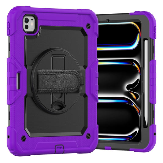 For iPad Pro 11 2024 Silicone Hybrid PC Tablet Case with Shoulder Strap(Purple) - iPad Pro 11 2024 Cases by buy2fix | Online Shopping UK | buy2fix