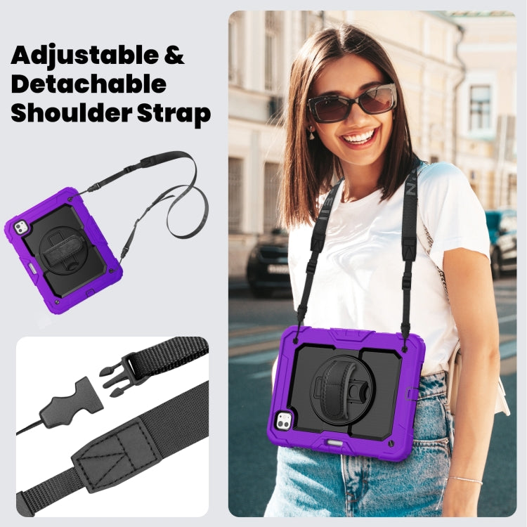 For iPad Pro 11 2024 Silicone Hybrid PC Tablet Case with Shoulder Strap(Purple) - iPad Pro 11 2024 Cases by buy2fix | Online Shopping UK | buy2fix