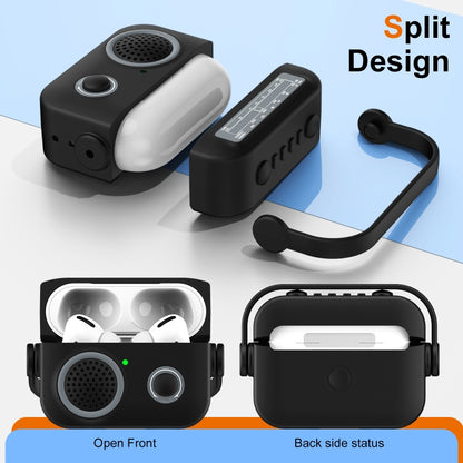 For AirPods 2 / 1 Radio Style Wireless Bluetooth Earphones Shockproof Protective Case(Black) - For AirPods 1/2 by buy2fix | Online Shopping UK | buy2fix