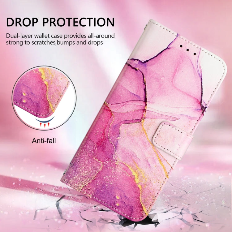 For Blackview Color 8 PT003 Marble Pattern Flip Leather Phone Case(Pink Purple Gold) - More Brand by buy2fix | Online Shopping UK | buy2fix