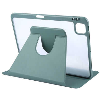 For iPad Air 11 2025 / 2024 / Air 5 GEBEI Acrylic TPU 3-folding Rotating Smart Tablet Leather Case withh Pen Slot(Dark Green) - iPad Air 11 2025 / 2024 Cases by GEBEI | Online Shopping UK | buy2fix