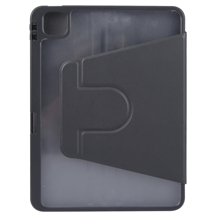 For iPad Pro 11 2024 GEBEI Acrylic TPU 3-folding Rotating Smart Tablet Leather Case withh Pen Slot(Black) - iPad Pro 11 2024 Cases by GEBEI | Online Shopping UK | buy2fix