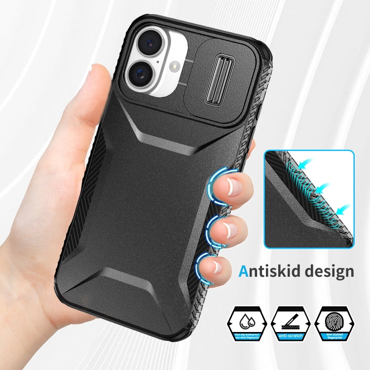 For iPhone 16 Sliding Camshield Phone Case(Black) - iPhone 16 Cases by buy2fix | Online Shopping UK | buy2fix