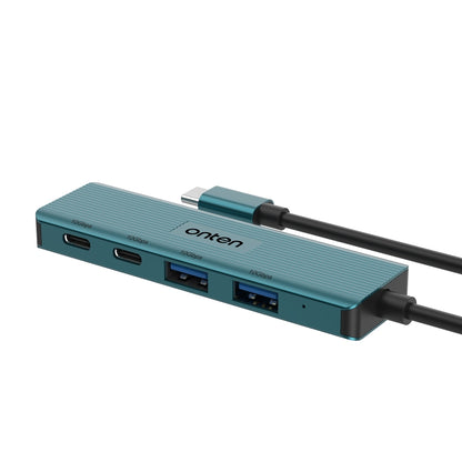 Onten UC622 10Gbps USB-C / Type-C to 2 x USB + 2 x USB-C / Type-C 4 in 1 HUB Docking Station, Length:1.5m(Green) - USB HUB by Onten | Online Shopping UK | buy2fix