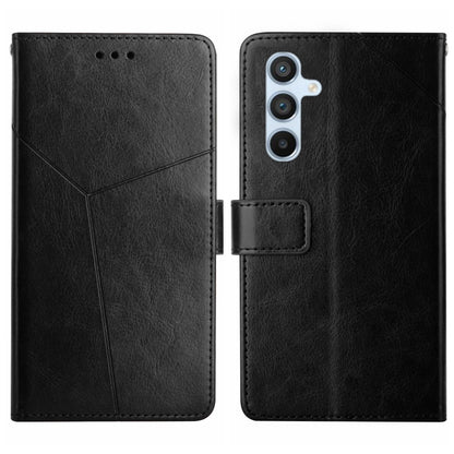 For Samsung Galaxy S25+ 5G Y-shaped Pattern Flip Leather Phone Case(Black) - Galaxy S25+ 5G Cases by buy2fix | Online Shopping UK | buy2fix