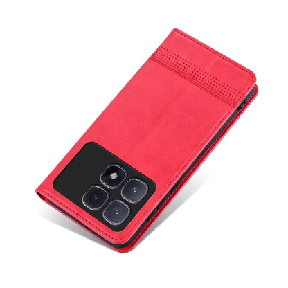 For Redmi K70 Ultra AZNS Magnetic Calf Texture Flip Leather Phone Case(Red) - Xiaomi Cases by AZNS | Online Shopping UK | buy2fix