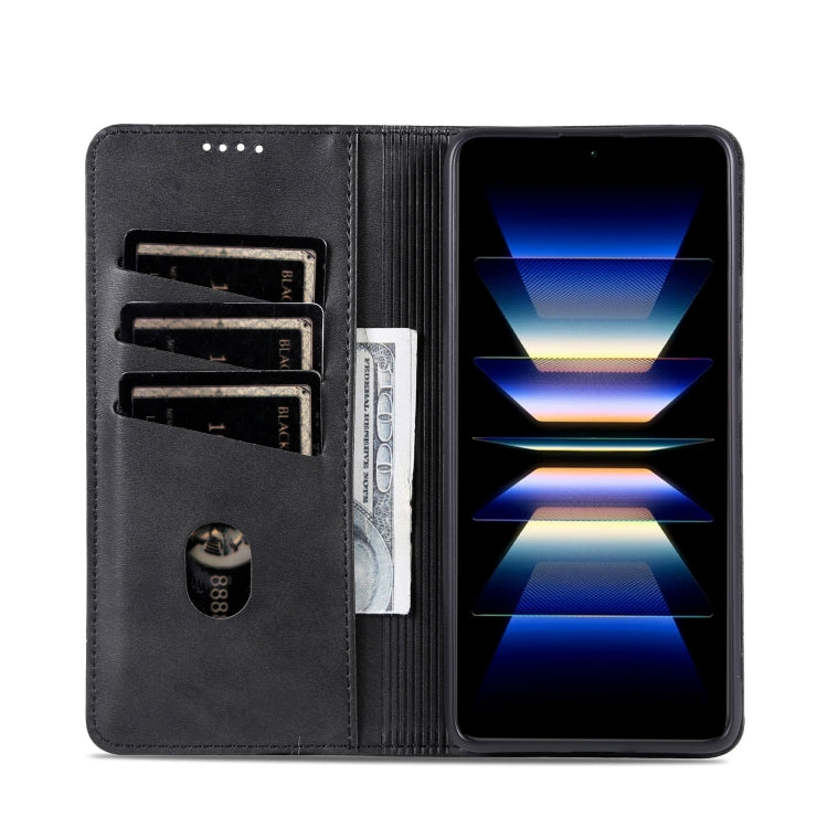 For Redmi K70 Ultra AZNS Magnetic Calf Texture Flip Leather Phone Case(Black) - Xiaomi Cases by AZNS | Online Shopping UK | buy2fix