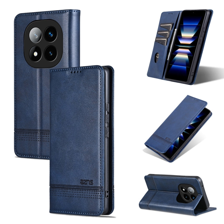 For Redmi Note 14 Pro+ 5G AZNS Magnetic Calf Texture Flip Leather Phone Case(Dark Blue) - Note 14 Pro+ Cases by AZNS | Online Shopping UK | buy2fix