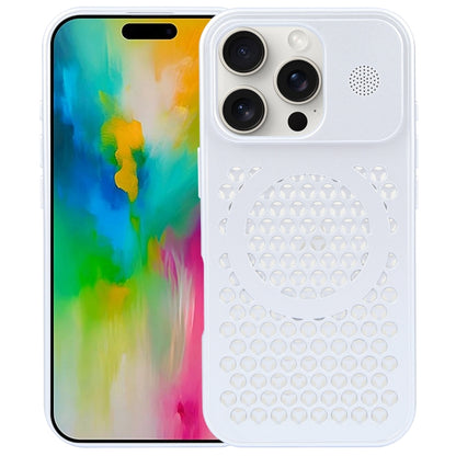 For iPhone 16 Pro Pure Color Honeycomb Aromatherapy MagSafe Phone Case(Silver) - iPhone 16 Pro Cases by buy2fix | Online Shopping UK | buy2fix