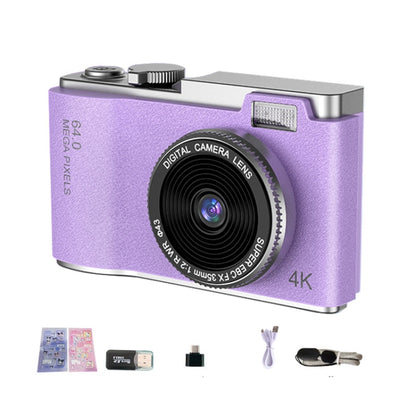 LK003 2.4 inch Dual-lens 4K HD CCD Camera Retro Kids Camera(Purple) - Children Cameras by buy2fix | Online Shopping UK | buy2fix