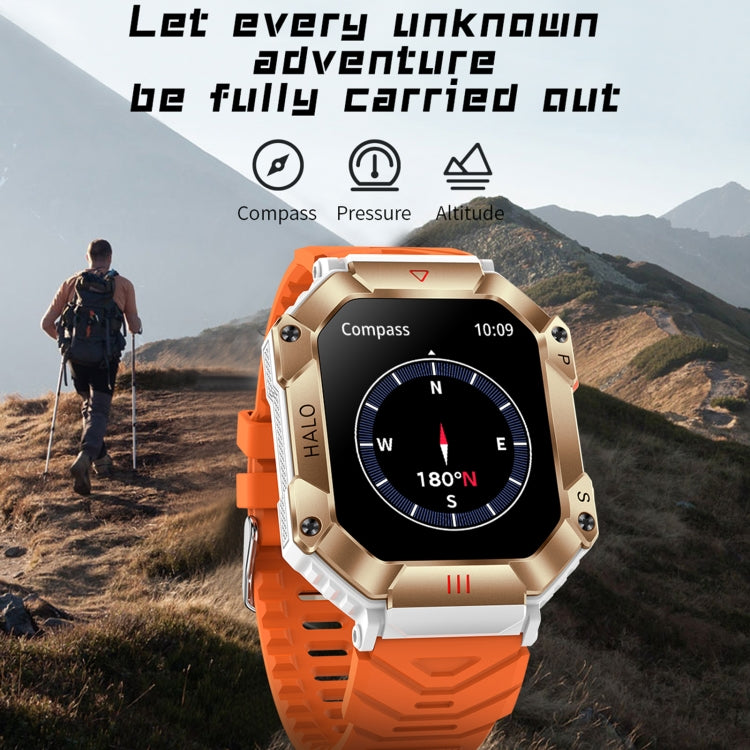 KR80 2.0 inch BT5.1 IP67 Sport Smart Watch, Support Bluetooth Call / Sleep / Blood Oxygen / Heart Rate / Blood Pressure Health Monitor(White+Camouflage) - Smart Watches by buy2fix | Online Shopping UK | buy2fix