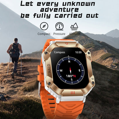 KR80 2.0 inch BT5.1 IP67 Sport Smart Watch, Support Bluetooth Call / Sleep / Blood Oxygen / Heart Rate / Blood Pressure Health Monitor(White+Camouflage) - Smart Watches by buy2fix | Online Shopping UK | buy2fix