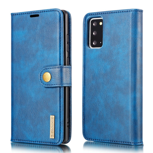 For Samsung Galaxy Note20 DG.MING Crazy Horse Texture Flip Detachable Magnetic Leather Case with Holder & Card Slots & Wallet (Blue) - Galaxy Note20 Cases by DG.MING | Online Shopping UK | buy2fix