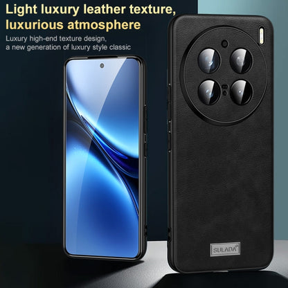 For vivo X100 SULADA Shockproof TPU + Handmade Leather Phone Case(Blue) - vivo Cases by SULADA | Online Shopping UK | buy2fix