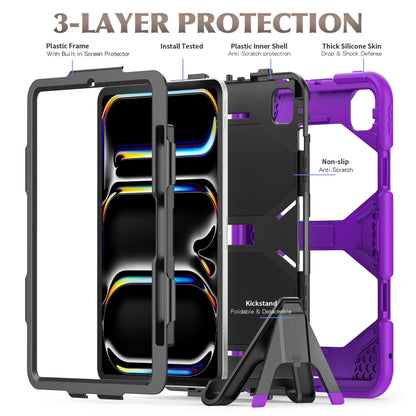 For iPad Pro 11 2024 Colorful Silicone Heavy Duty Hybrid PC Tablet Case(Purple) - iPad Pro 11 2024 Cases by buy2fix | Online Shopping UK | buy2fix