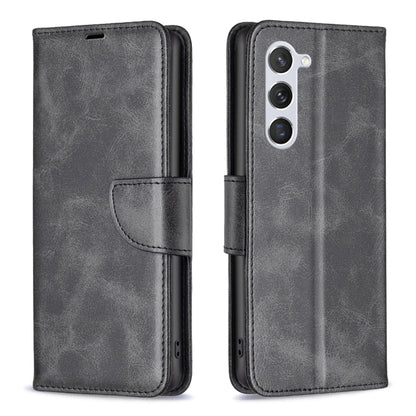 For Samsung Galaxy S25 5G Lambskin Texture Pure Color Flip Leather Phone Case(Black) - Galaxy S25 5G Cases by buy2fix | Online Shopping UK | buy2fix