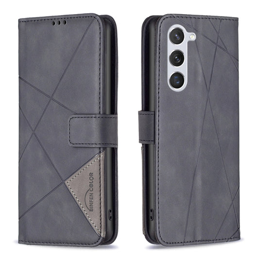 For Samsung Galaxy S25 5G Magnetic Buckle Rhombus Texture Leather Phone Case(Black) - Galaxy S25 5G Cases by buy2fix | Online Shopping UK | buy2fix