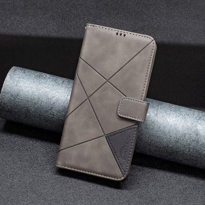 For Samsung Galaxy S25+ 5G Magnetic Buckle Rhombus Texture Leather Phone Case(Grey) - Galaxy S25+ 5G Cases by buy2fix | Online Shopping UK | buy2fix