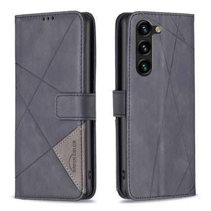 For Samsung Galaxy S25+ 5G Magnetic Buckle Rhombus Texture Leather Phone Case(Black) - Galaxy S25+ 5G Cases by buy2fix | Online Shopping UK | buy2fix