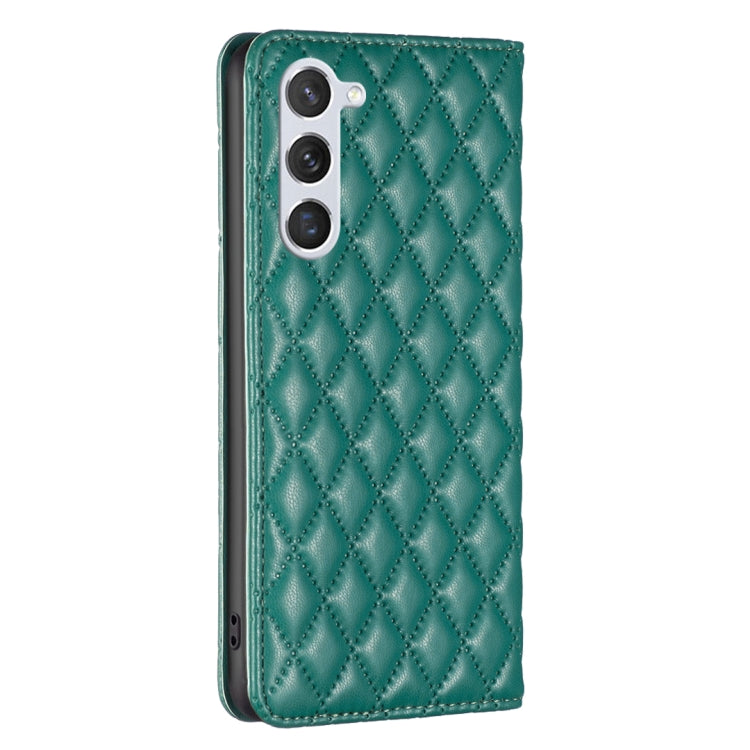 For Samsung Galaxy S25 5G Diamond Lattice Magnetic Leather Flip Phone Case(Green) - Galaxy S25 5G Cases by buy2fix | Online Shopping UK | buy2fix