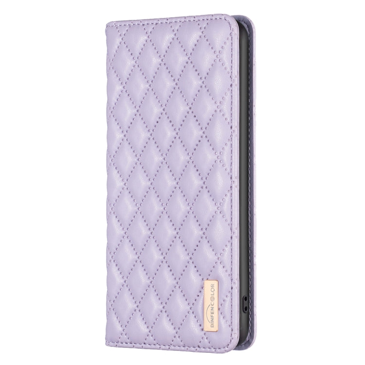 For Samsung Galaxy S25 5G Diamond Lattice Magnetic Leather Flip Phone Case(Purple) - Galaxy S25 5G Cases by buy2fix | Online Shopping UK | buy2fix