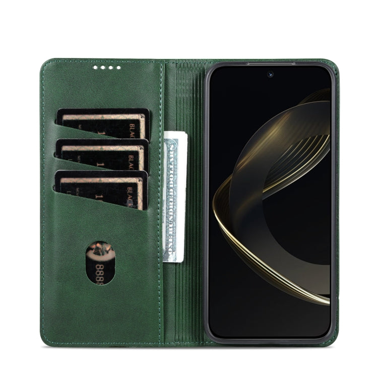 For Samsung Galaxy S25 Ultra 5G AZNS Magnetic Calf Texture Flip Leather Phone Case(Dark Green) - Galaxy S25 Ultra 5G Cases by AZNS | Online Shopping UK | buy2fix