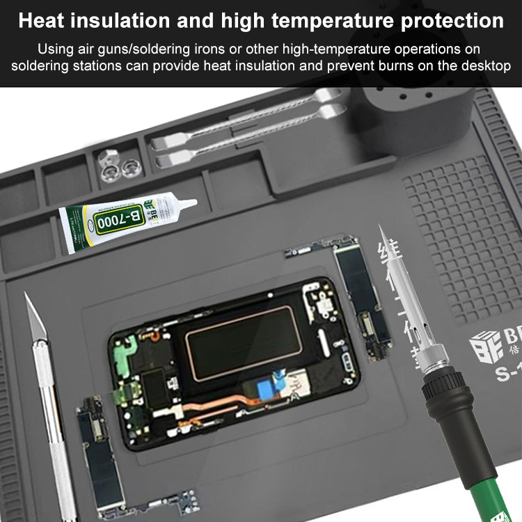 BEST S-190 High-temperature Resistant Silicone Pad Workbench Pad(Grey) - Working Mat by BEST | Online Shopping UK | buy2fix