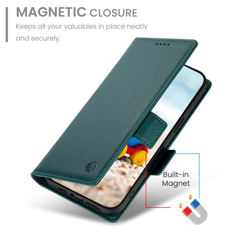 For Google Pixel 9 Side Buckle Magnetic Frosted Leather Phone Case(Dark Green) - Google Cases by buy2fix | Online Shopping UK | buy2fix