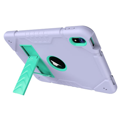 For iPad 10th Gen 10.9 2022 Armor Holder Silicone Hybrid PC Tablet Case(Purple Mint Green) - iPad 10th Gen 10.9 Cases by buy2fix | Online Shopping UK | buy2fix