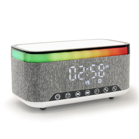 AEC S300 Portable 10W Power Multifunction Bluetooth Speaker Alarm Clock Wireless Charger(White) - Desktop Speaker by AEC | Online Shopping UK | buy2fix