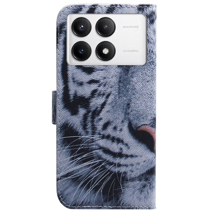 For Xiaomi Redmi K70 Pro / K70 Coloured Drawing Flip Leather Phone Case(Tiger) - K70 Cases by buy2fix | Online Shopping UK | buy2fix