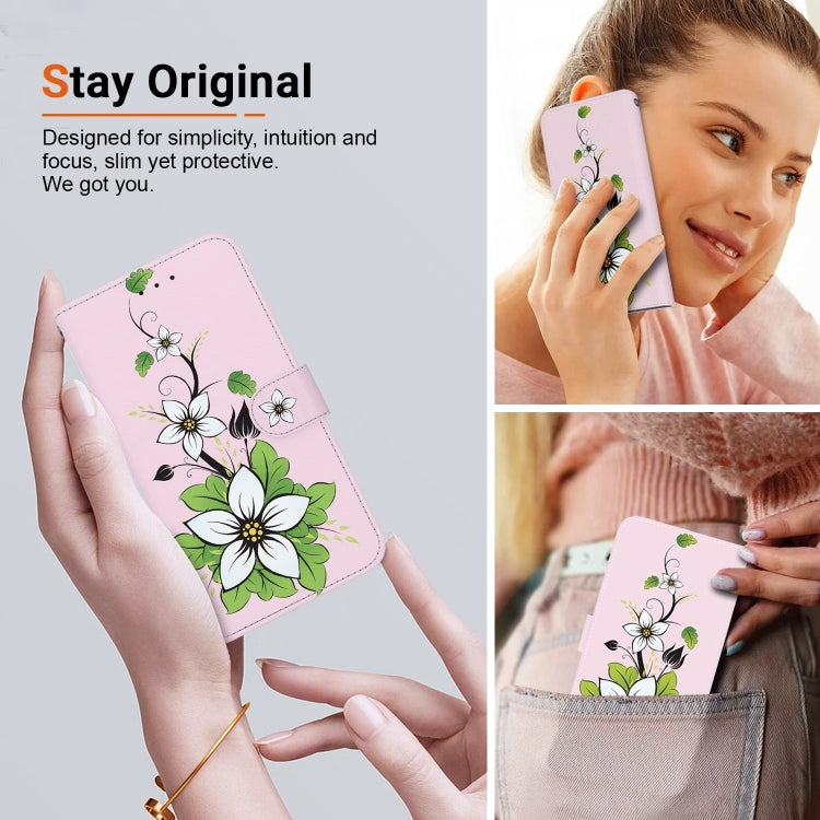 For Xiaomi Redmi K70 Pro / K70 Crystal Texture Colored Drawing Leather Phone Case(Lily) - K70 Cases by buy2fix | Online Shopping UK | buy2fix