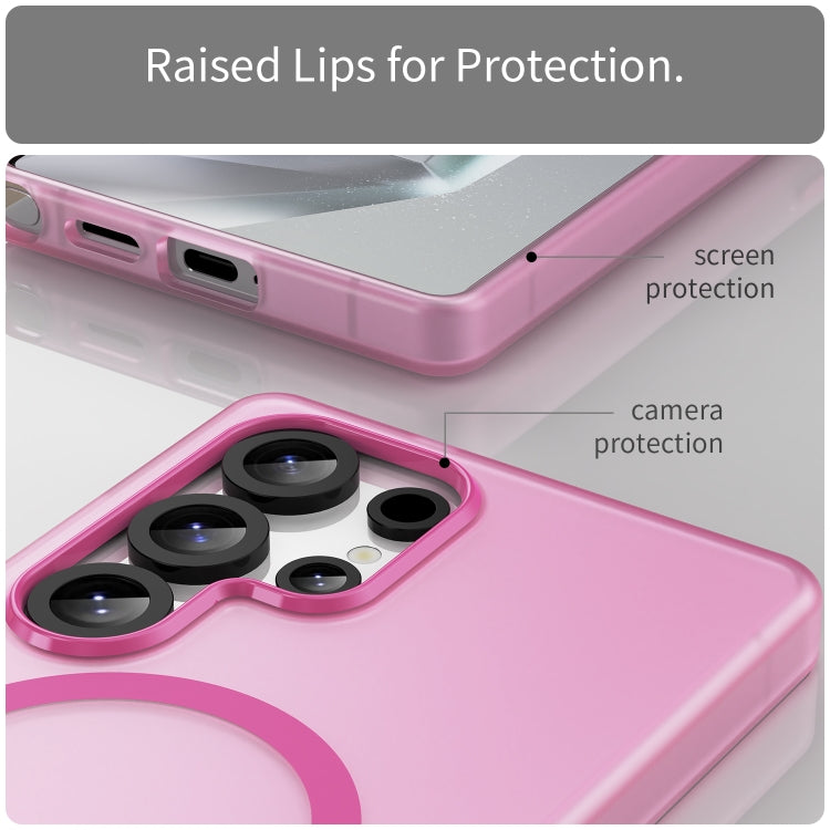 For Samsung Galaxy S25 Ultra MagSafe Frosted Translucent TPU + PC Full Coverage Phone Case(Pink) - Galaxy S25 Ultra 5G Cases by buy2fix | Online Shopping UK | buy2fix