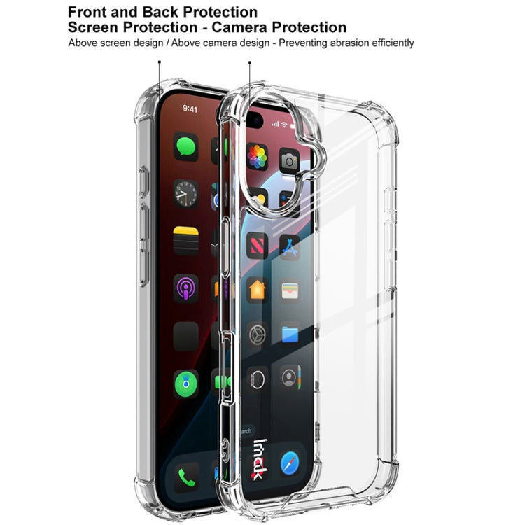 For iPhone 16 IMAK Space Shield PC + TPU Airbag Shockproof Phone Case(Transparent) - iPhone 16 Cases by imak | Online Shopping UK | buy2fix